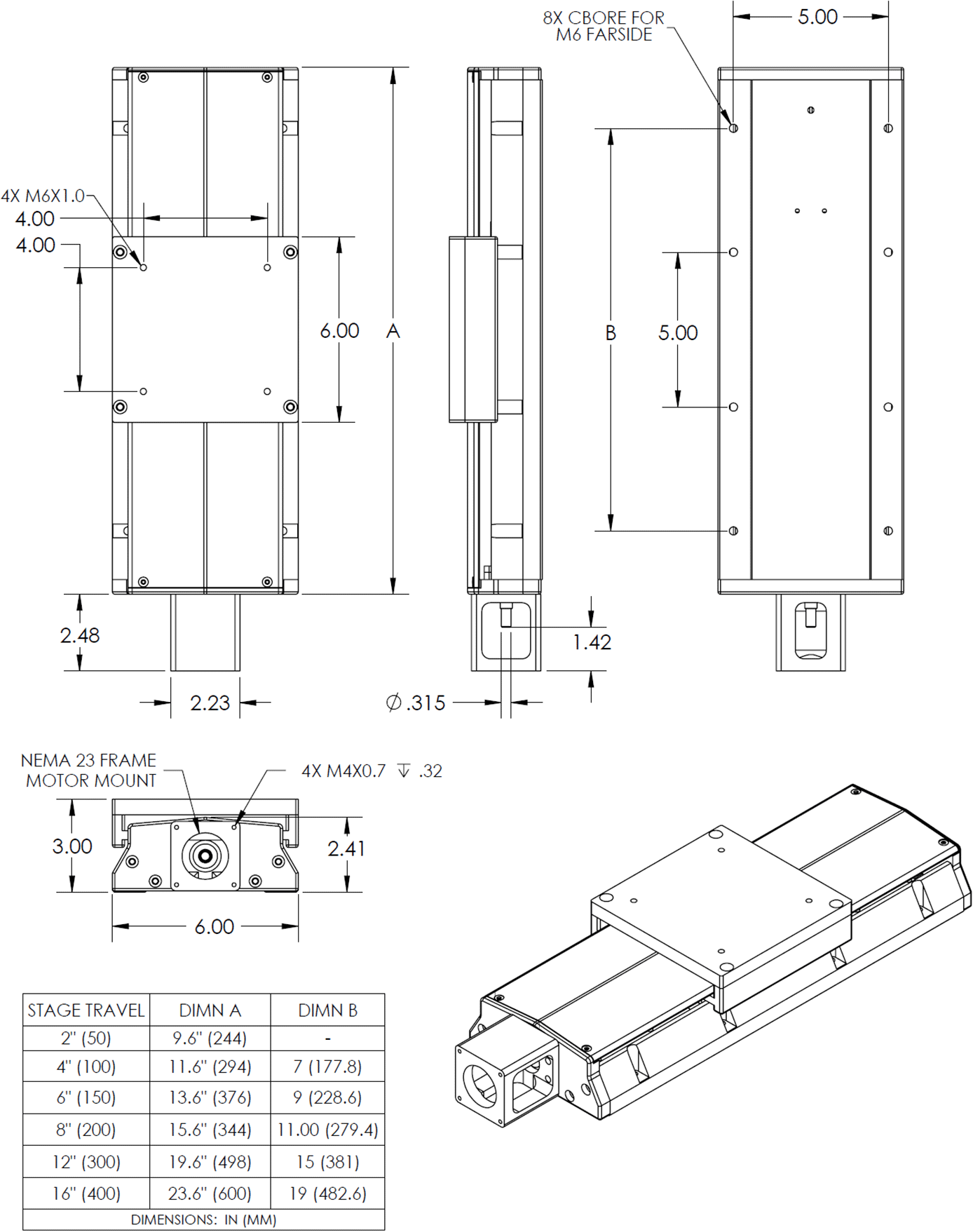 LS Series Stage Dimension Drawings
